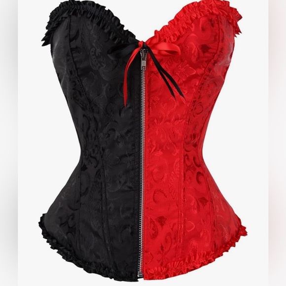 Source Unknown Tops - Black and red corset